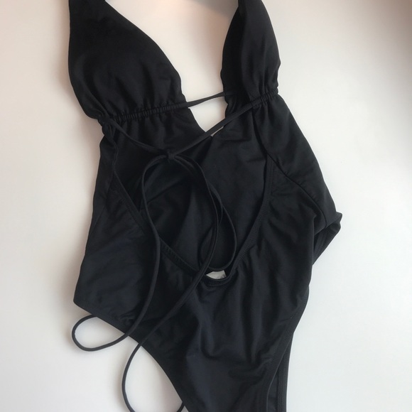L*Space Pamela plunge open back one piece in black - Picture 5 of 7